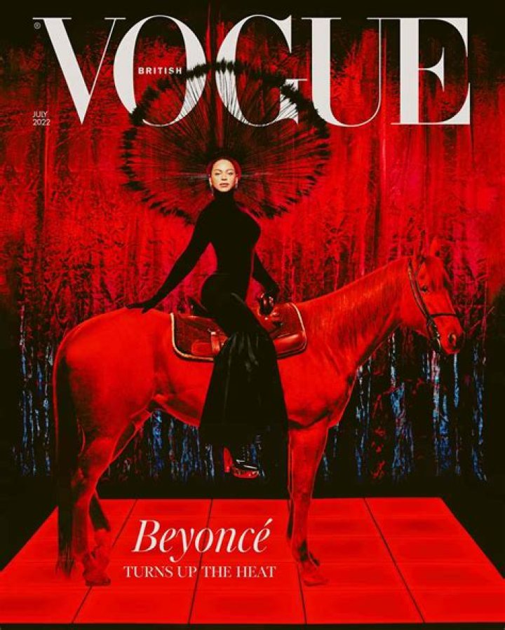 On horseback, Beyoncé seemed on the cover of British Vogue