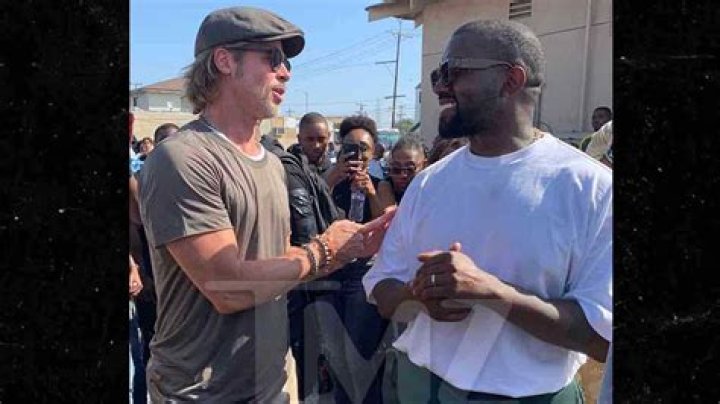 Brad Pitt Attends Kanye West’s Sunday Service In Watts — Spends Time With Fans