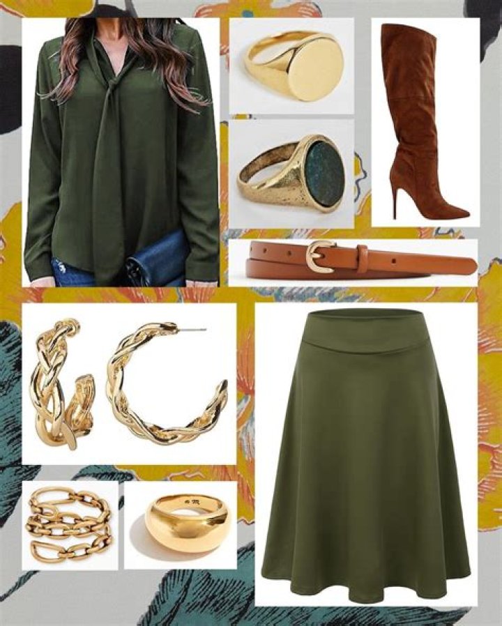 Drew Barrymore Pairs Silk Blouse With Camel Hair Skirt — See The Look