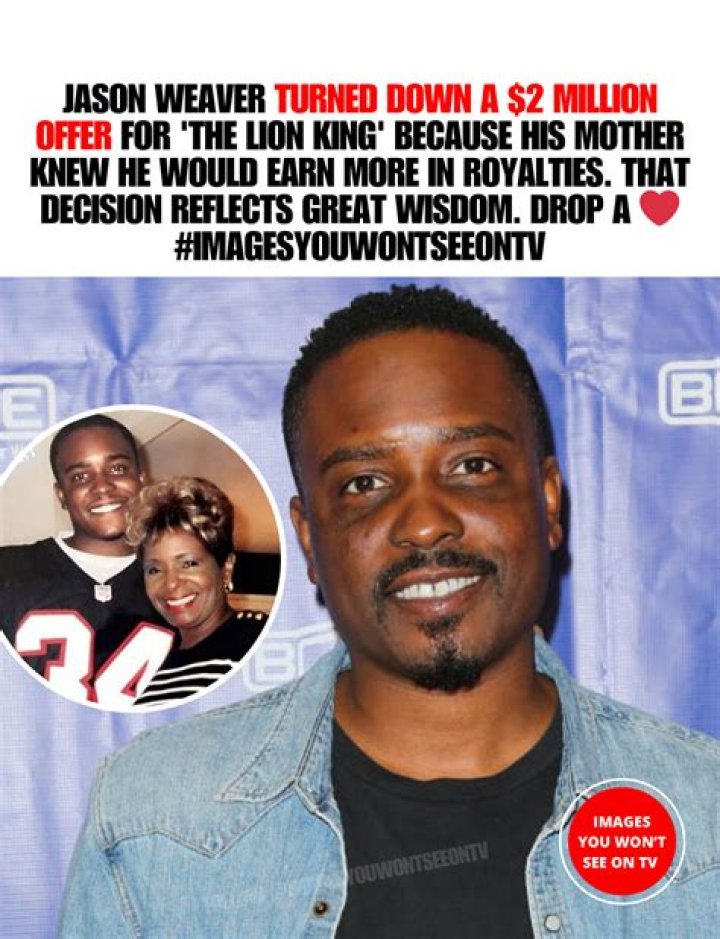 Jason Weaver’s Mother Negotiated Lion King Contract So He Would Receive Royalties Rather Than $2 Million Check