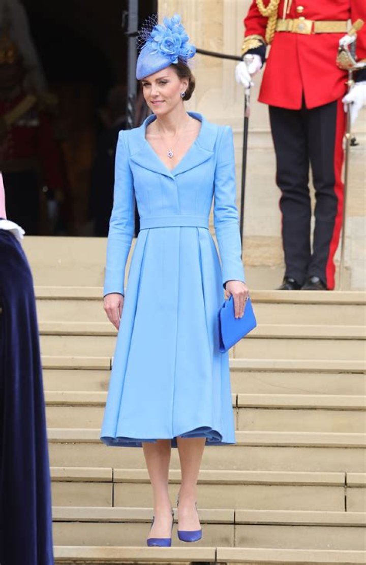 Kate Middleton attends the Order of the Garter in bright blue