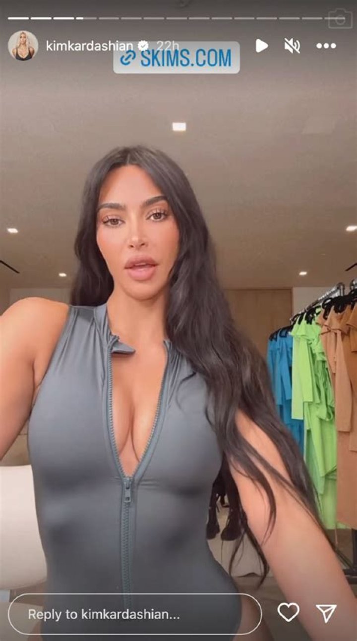 Kim Kardashian Wears New SKIMS Shapewear In Instagram Post