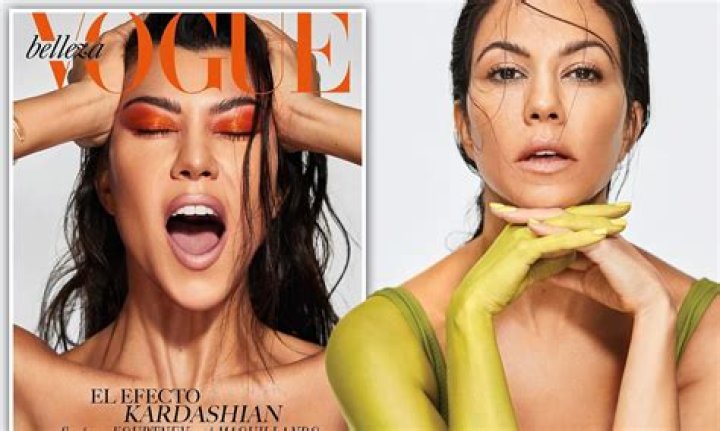 Kourtney Kardashian Graces The Cover Of Vogue Mexico And Wears Nothing But A Neon Eyeshadow