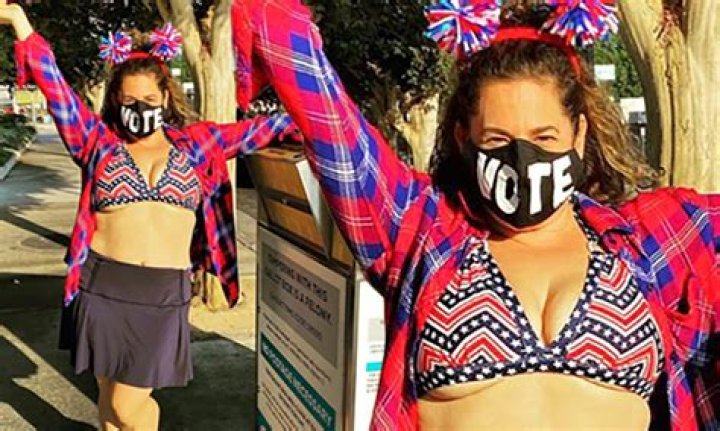 Marissa Jaret Winokur Rocks Patriotic Outfit And Shows Off Her Impressive Weight Loss In Swimsuit Top While Voting!