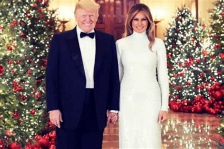 President Donald Trump And Melania Dazzle In Christmas Portrait