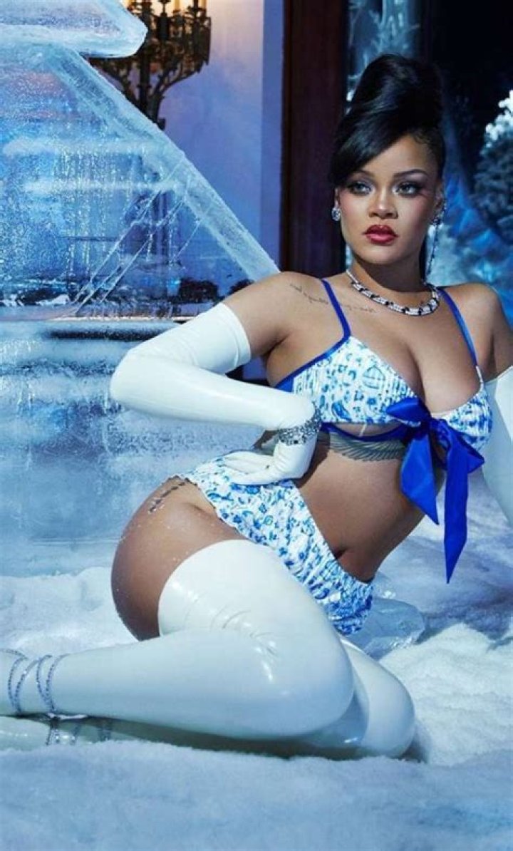 Rihanna Dazzles In Velvet Savage X Fenty Bra And Panties With Latex Stockings — See The Look