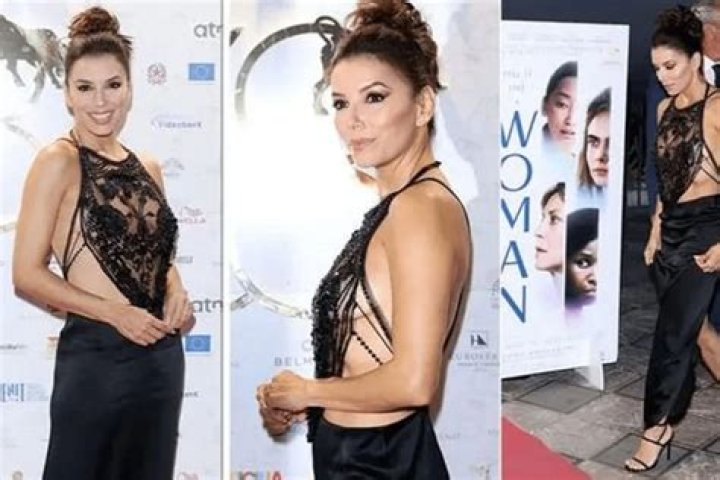 Slim Eva Longoria made a splash in a dress with most fashionable cuts