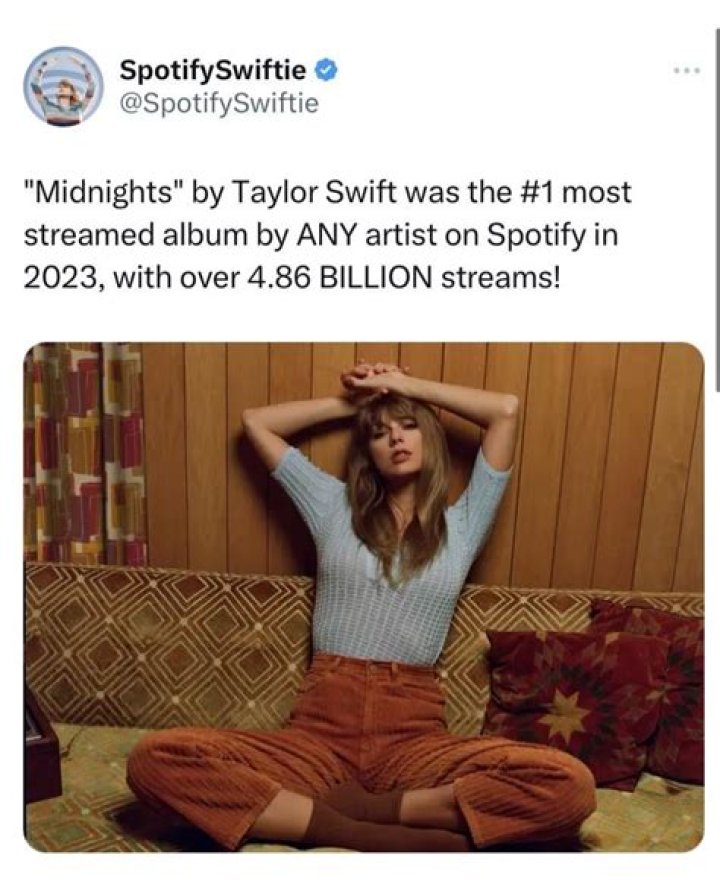 Taylor Swift’s Midnights Becomes Most Streamed Album In A Single Day On Spotify