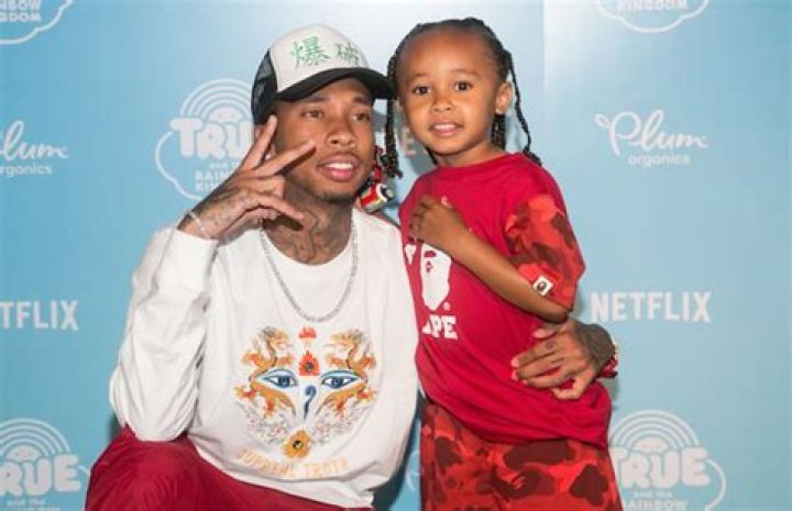 Tyga Is Twinning With His And Blac Chyna’s Son King Cairo At The Kids Choice Awards