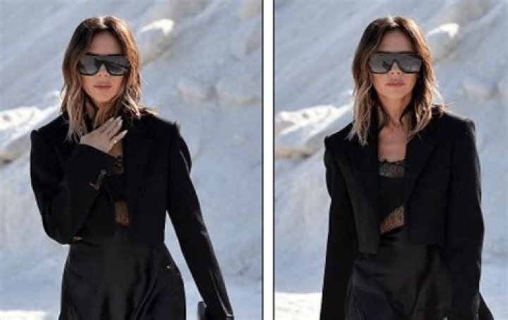 Victoria Beckham in a lace mini became the star of the show Jacquemus